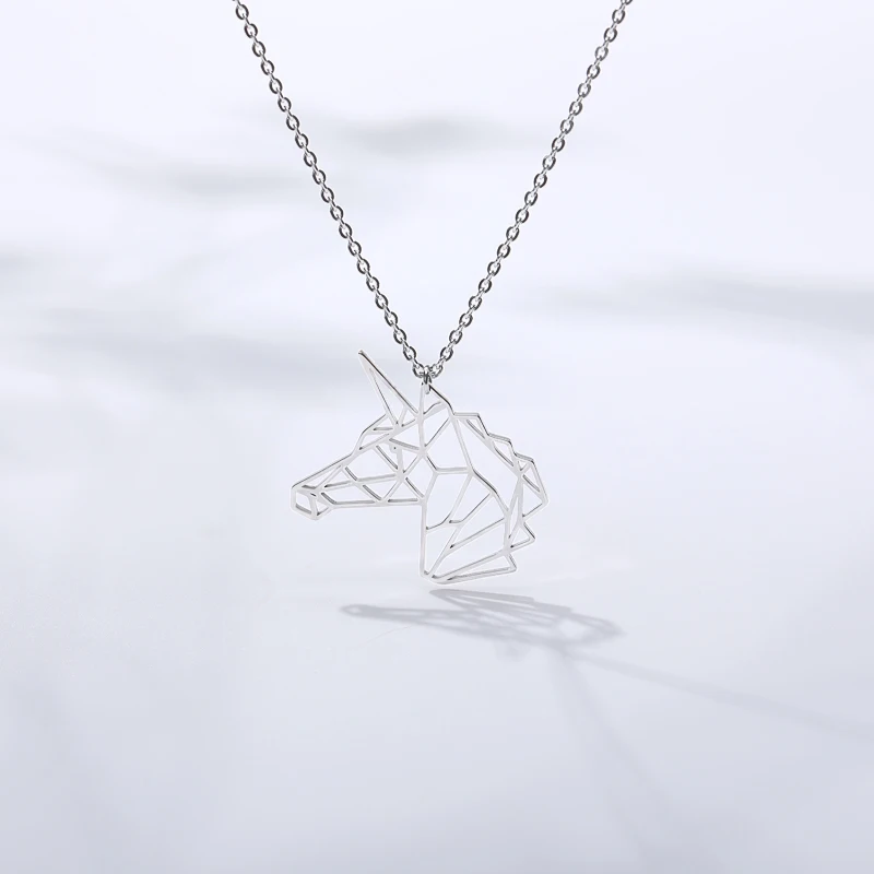 Цепочка с подвеской в виде лошади для мужчин и женщин ожерелье из нержавеющей