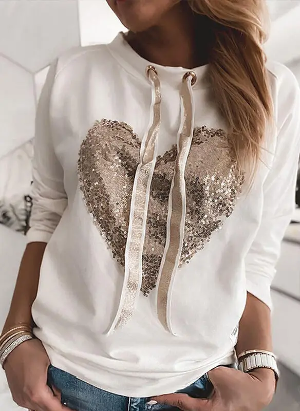

2021 equin Sweatshirt Women Korean Streetwear Heart Hoodie Punk Clothes