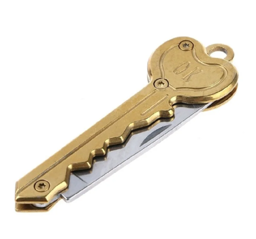 Мини нож в виде ключа тактический походный брелок складной открытие Открыватель