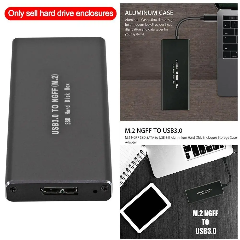 

USB 3.0 HDD Enclosure M.2 NGFF TO USB3.0 SSD SATA Hard Mobile Box Drive Cases 22*60mm 22*42MM Spped For 22*30MM High Case D V7V6