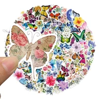 100pcspack cartoon colorful flower butterfly stickers waterproof for skateboard guitar luggage kids toys wall decal stickers