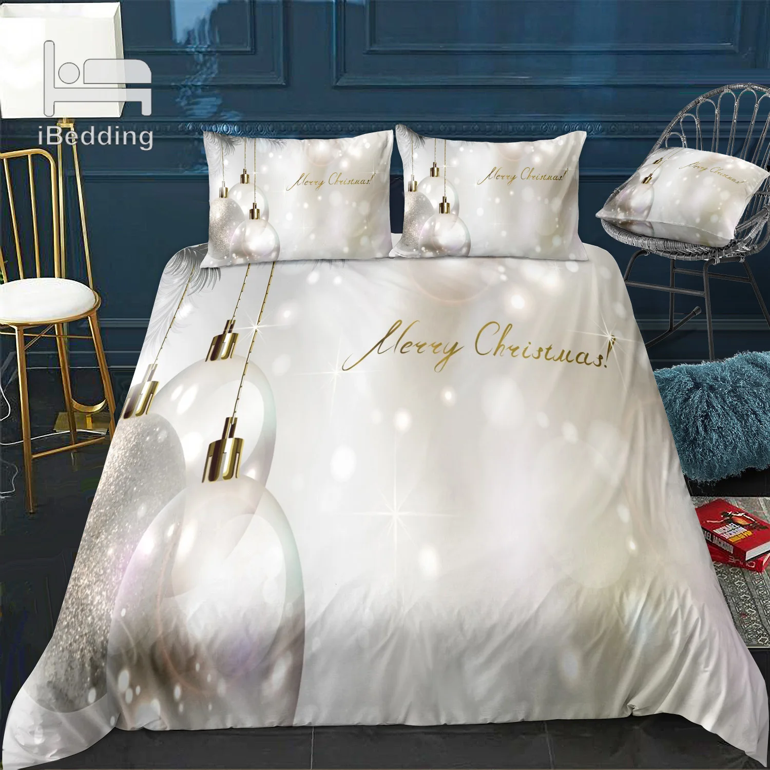 Лидер продаж Рождественская елка и снег 3D Постельное белье печатных постельное