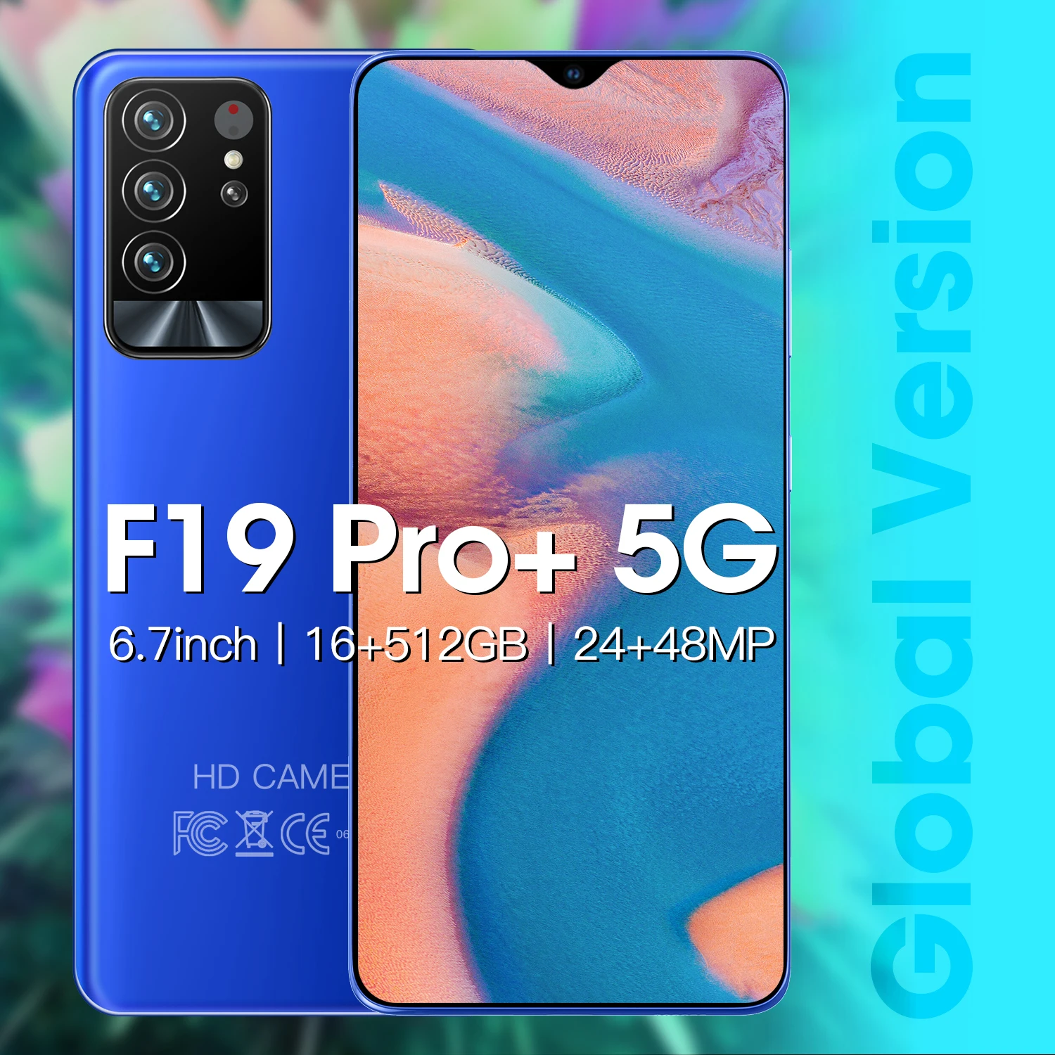 

Global Version F19 Pro+ Pro 6.7 Inch Cellphone 16+512G Dual SIM 6000mAh 24+48MP 5G Face ID Smartphone Free Shiping Used Globally