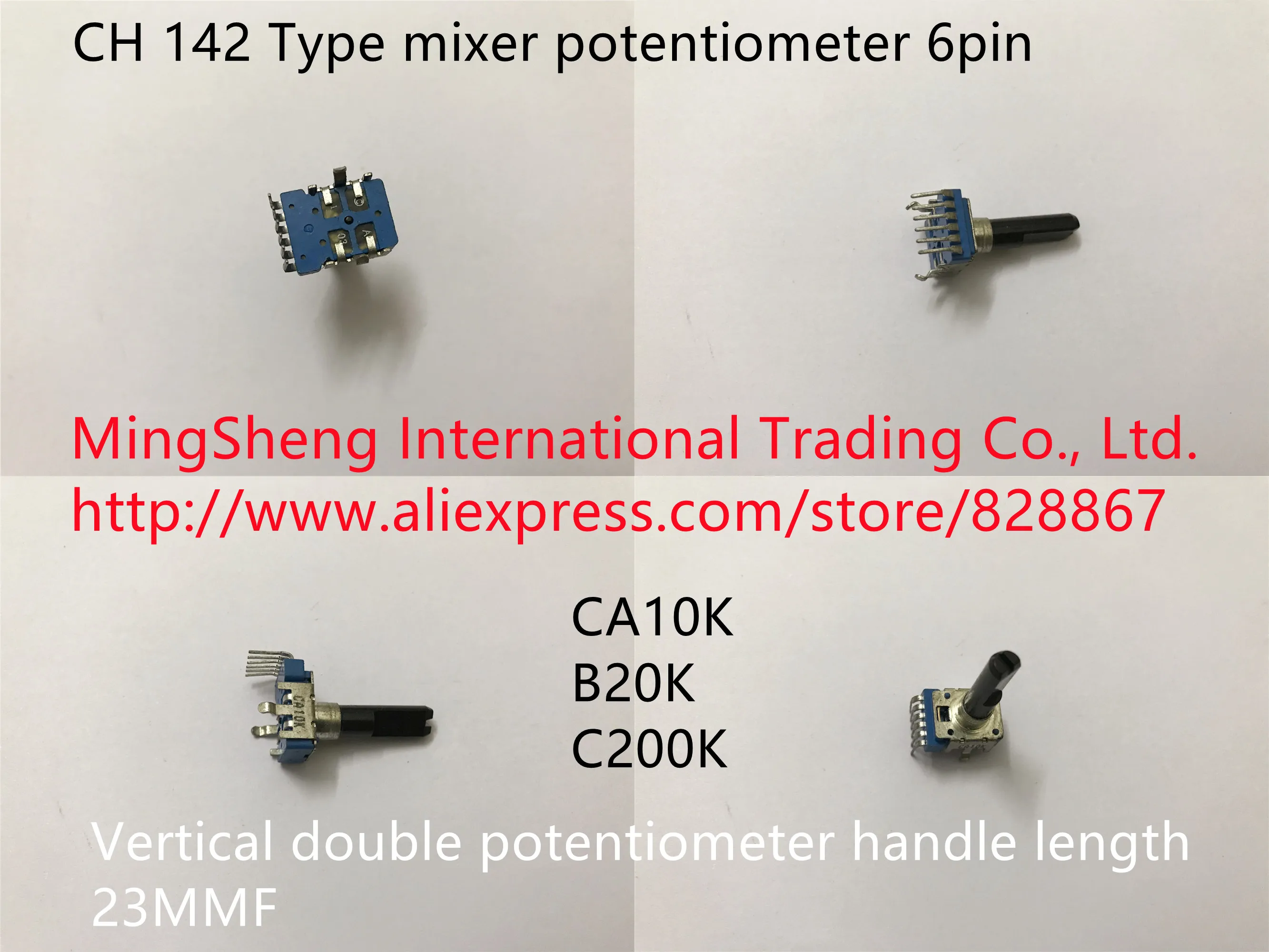 Оригинальный новый вертикальный двойной потенциометр 100% смесительный CH 142 CA10K B20K