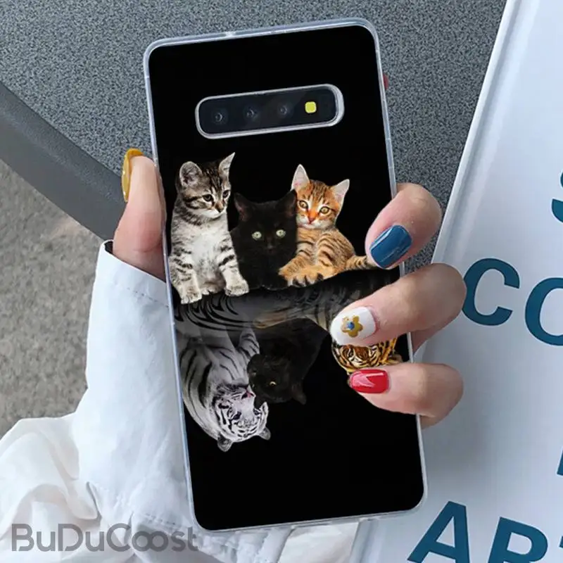 

Riccu Funny Cat tiger dog lion wolf Phone Case for Samsung Galaxy S10 Plus S10E S6edge S7edge S8 S9 Plus S10lite S20 Plus Ultra