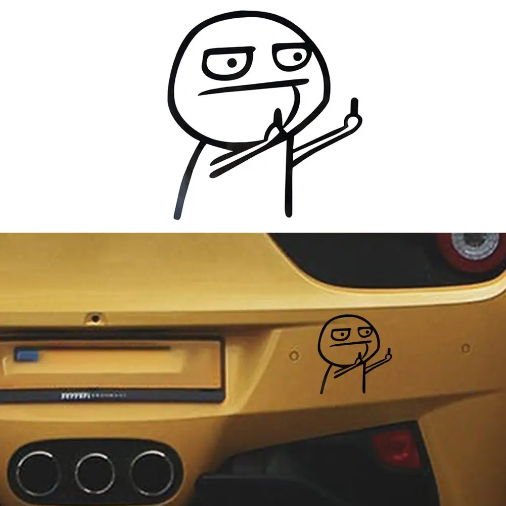 Креативный автомобильный Декор Наклейка смешной средний палец Светоотражающая