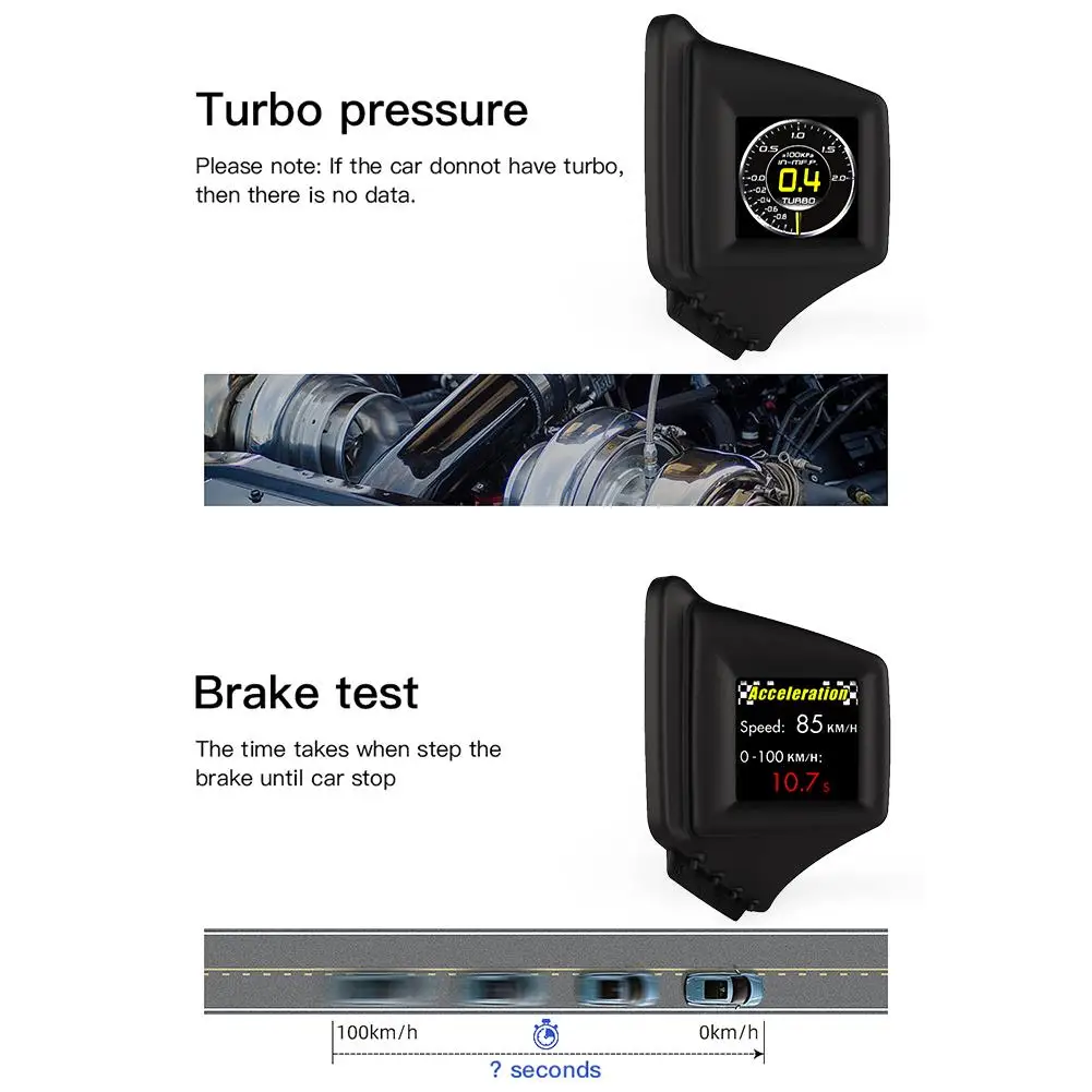 

On-board Computer A-pillar Trim Install RPM Turbo Pressure Oil Water Temp GPS Speedometer