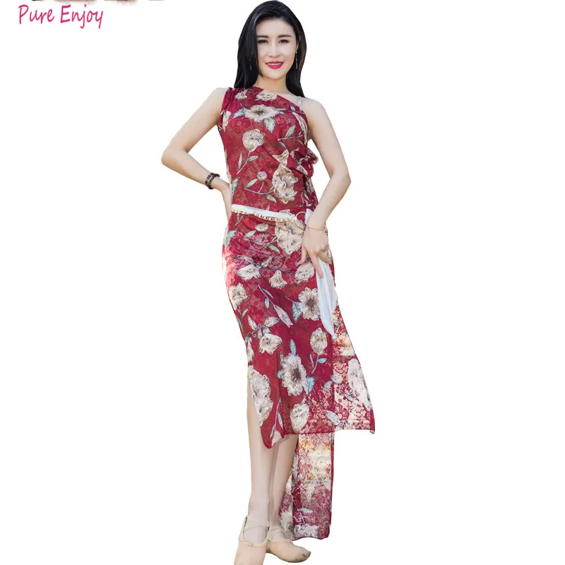 Новый танец Набор Танец Живота Халат Костюм Женщины Восточные Сценическое Шоу