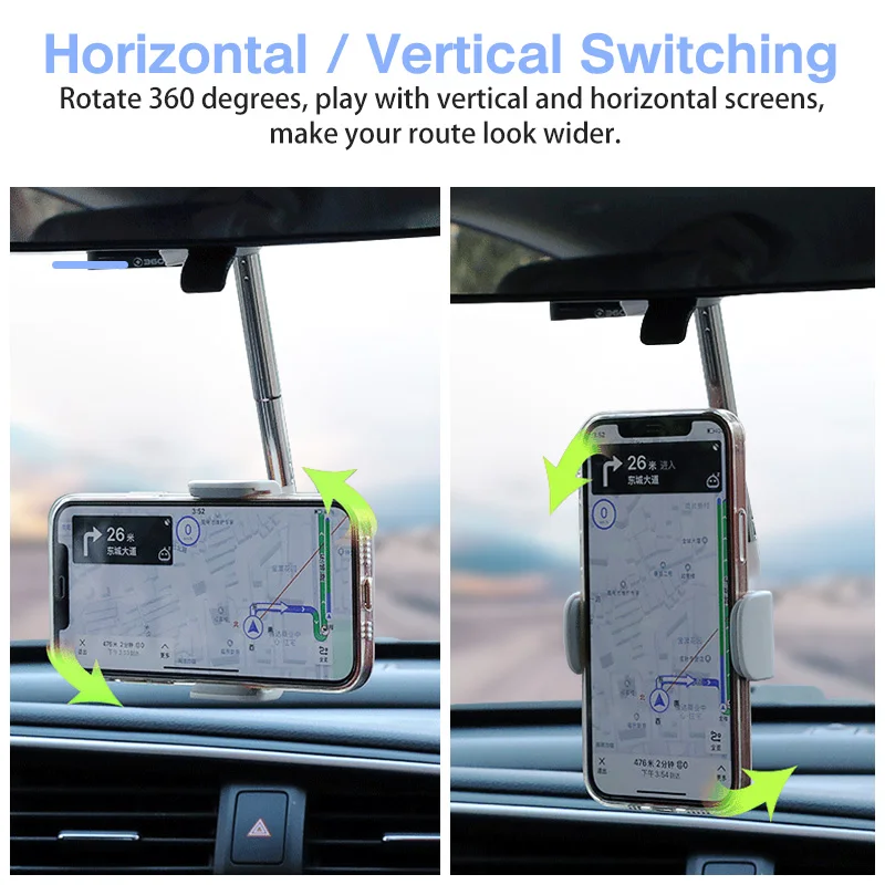 anmone car phone bracket rearview mirror navigation mobile phone stand car smartphone holder stand adjustable support free global shipping