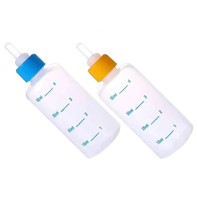 

2Pcs Pet Feeding Bottles Silicone Empty Bottles Cat Food Bottles (Random Color)