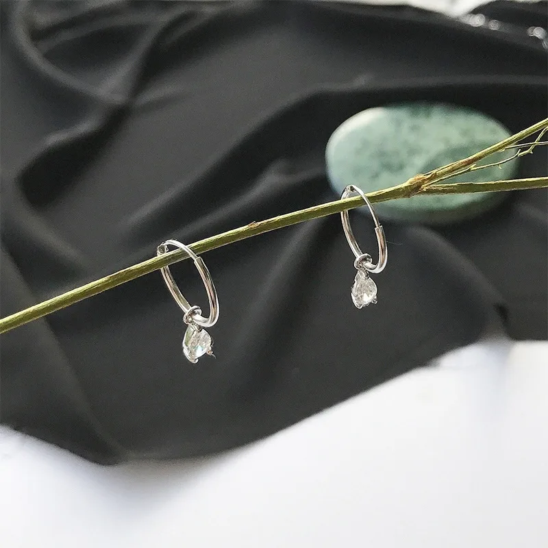 Серьги-клипсы серебряного цвета с австрийскими кристаллами висячие серьги для