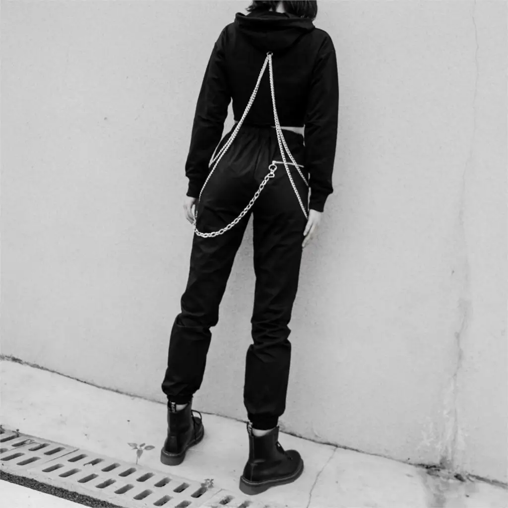 Брюки султанки женские в стиле Харадзюку с цепочками|Брюки| |