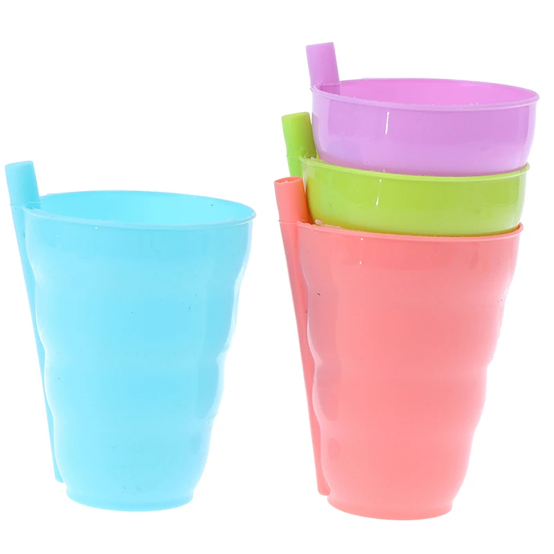 

2 X Children Infant Baby Sip Cup With Built In Straw Mug Drink Home Colors
