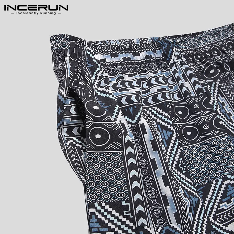 

Men Short Sleeve Printed Suits Casual Lapel Shirts Elastic Shorts Sets INCERUN Summer Hawaiian Beach Sets Man Ethnic Suits S-3XL