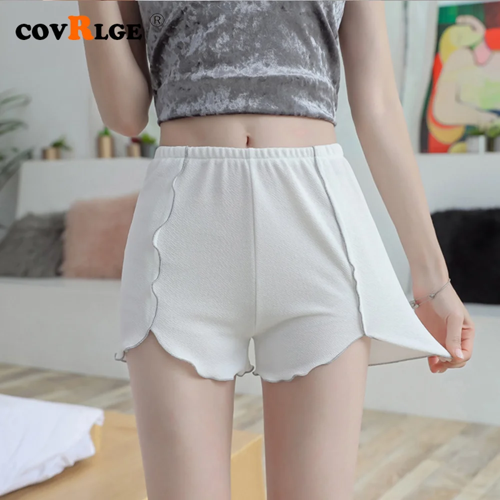 

Women Safety Pants Anti-glare Safety Pants Summer Silver Edge Plus Fat Size Female Three-point Pants Korean Stretch Pants WKD005