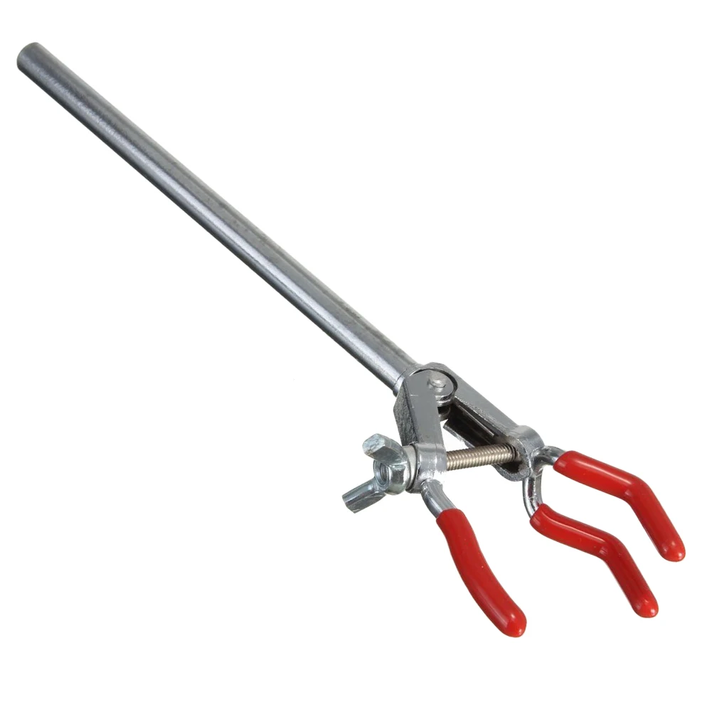 Лабораторный зажим из сплава с 3 зубцами резиновым покрытием большая рукоятка