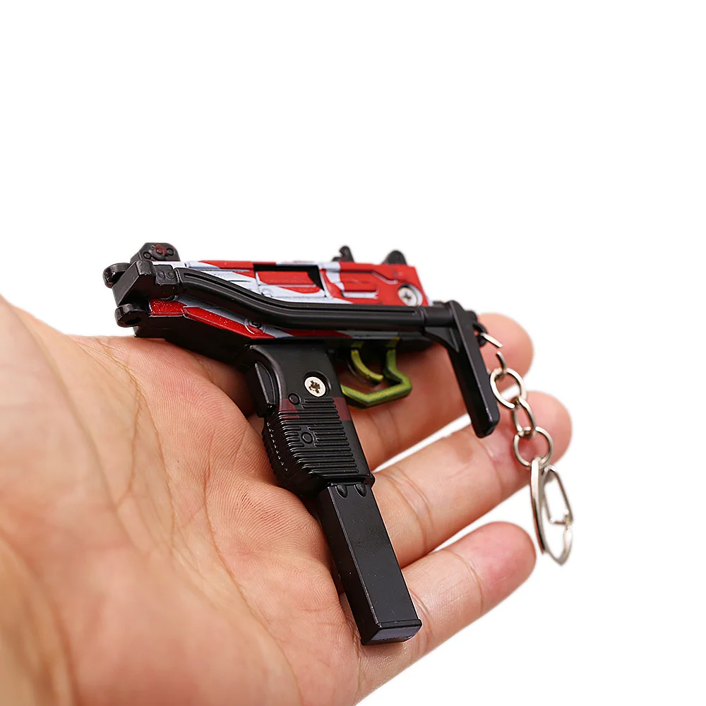 Игра PUBG CS GO оружие брелок Uzi-Gun крест подвеска брелок складной пистолет Модель брелок для ключей на цепочке женские подарочные сувениры