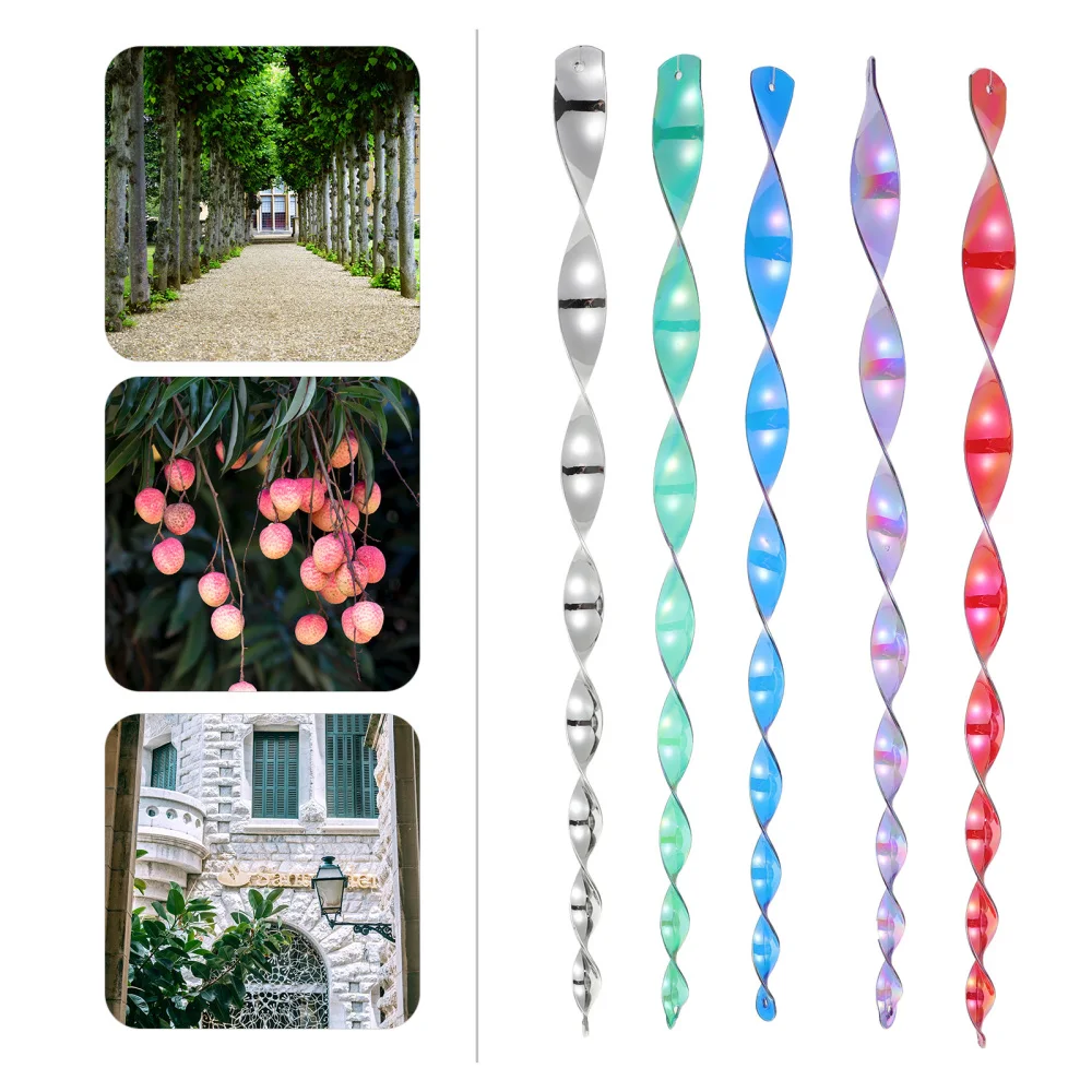 

12pcs Bird Repellent Rotating Rod Reflective Wind Spiral Scare Bird for Garden