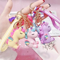 key chain cartoon unicorn doll lovers creative ornaments keyring bag car pendant small gift for girls fashion
