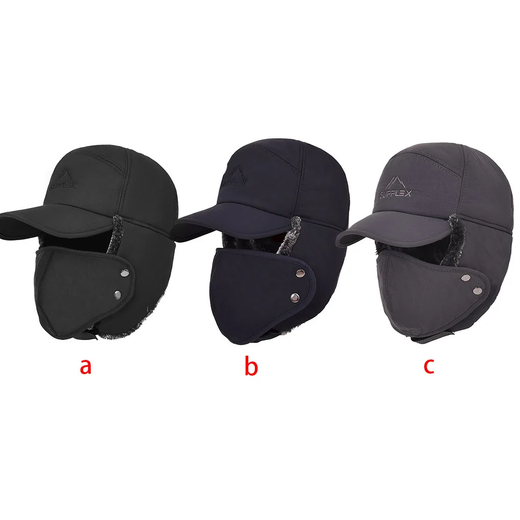 

Winter Thicken Hat with Earflap Cycling Keep Warm Hats Outdoor Skiing Cycling Waterproof Cap Comfortable Men Women