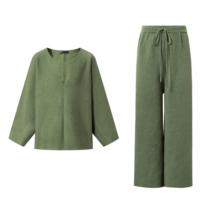 Модный Вязанный свитер с v-образным вырезом из смеси кашемира большого размера