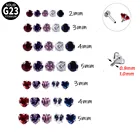 Гвоздики для губ, титановые, с фианитами, с внутренней резьбой, Для зубчатого камня, Монро, Козелка, спирали, 10 шт.