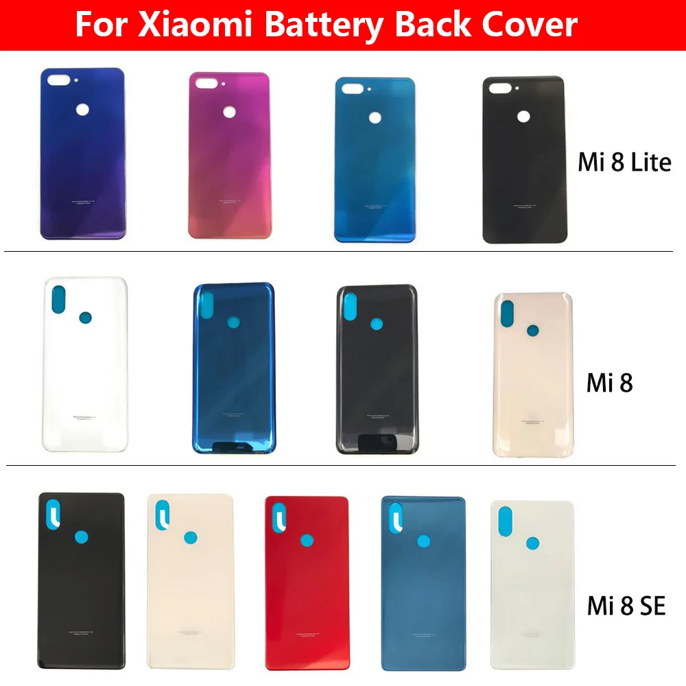 

Replacement Glass Battery Back Cover Case Rear Glass Door Housing with Glue For Xiaomi Mi8 Mi9 Lite Mi 10 5G / 8Se 8 se 9T