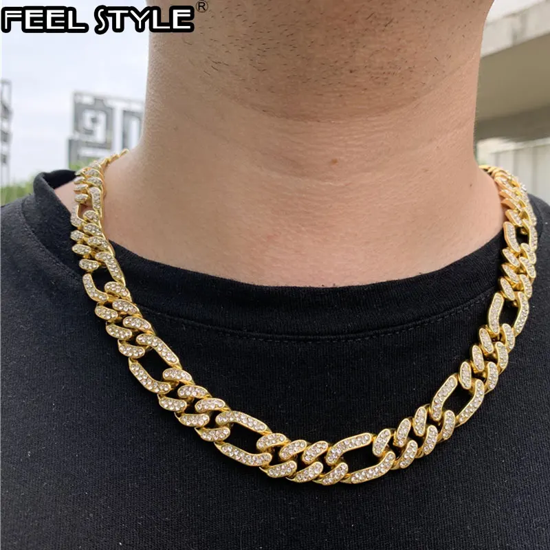 

Мужская позолоченная цепочка Майами 13 мм, украшение в стиле хип-хоп, панцирная кубинская цепь, украшение с фианитами, украшение в виде рапер...