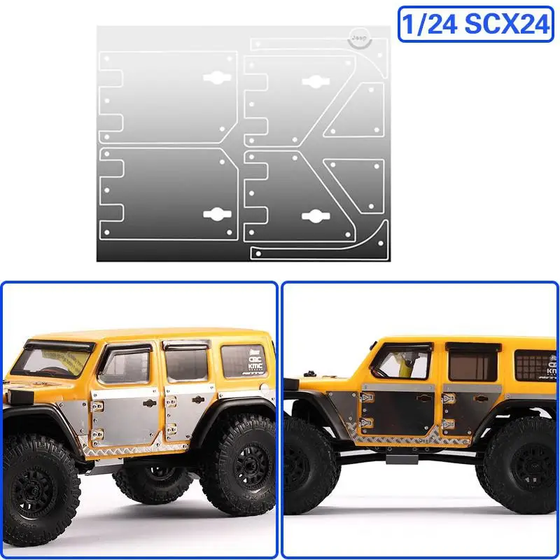 

1/24 Axial Scx24 Wrangler Door Anti-skid Plate, Silver Metal Decorative Sheet