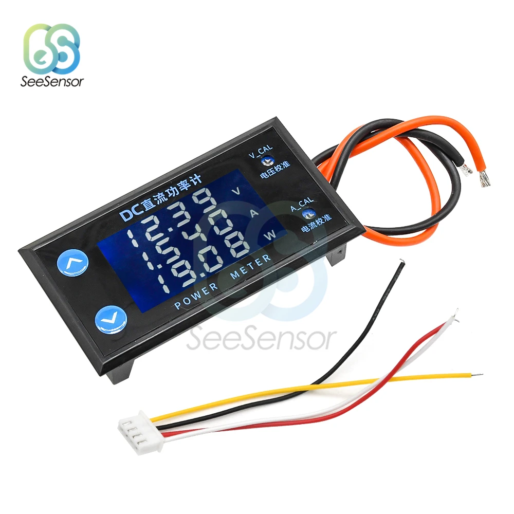 DC 0 200V 10A ЖК дисплей Дисплей Цифровой вольтметр амперметр ваттметр Напряжение ток