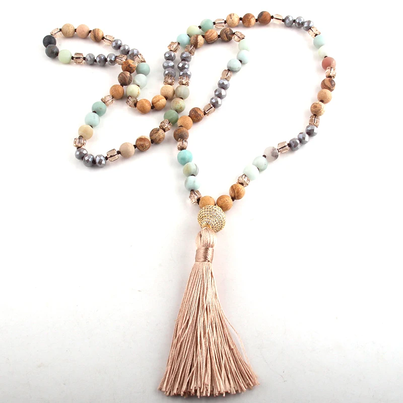 MOODPC модные богемные этнические ювелирные изделия камень с длинным узелком микро