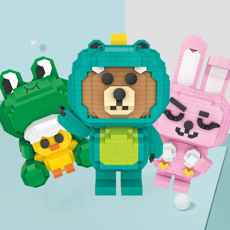 1000 шт. + LOZ строительные блоки с микро-животными креативные панда коллекционные