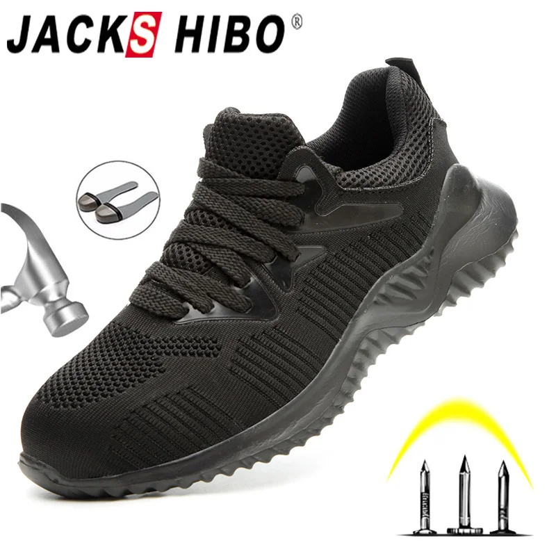 JACKSHIBO/Мужская Рабочая обувь; мужские ботинки; сезон осень; ботинки со стальным носком; защищающие от разбивания защитные строительные защитные рабочие кроссовки