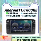 Автомобильный мультимедийный плеер Carplay, 7 дюймов, DSP, Android 11,0, навигация GPS, стерео для Toyota Corolla Altis E120 2000-2006 для F3 2003-2013