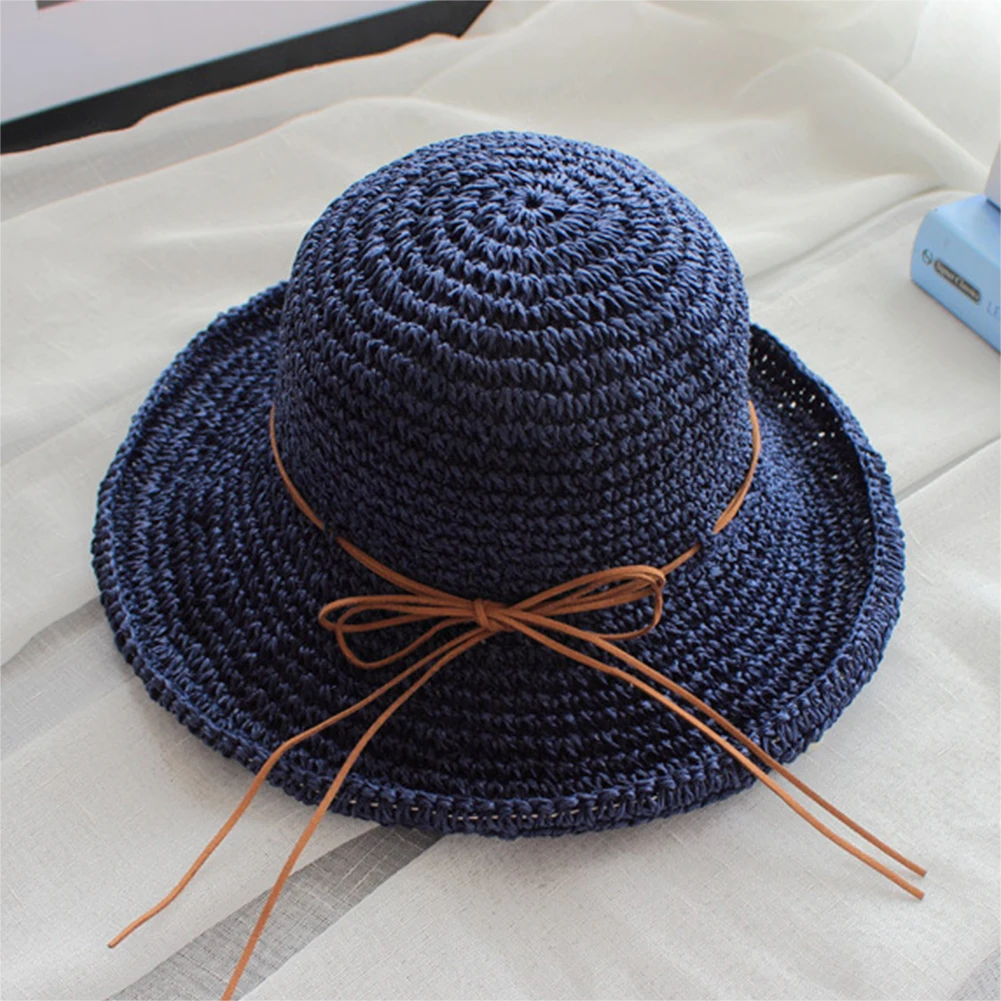 Регулируемая модная широкополая шляпа от солнца женская Соломенная Панама