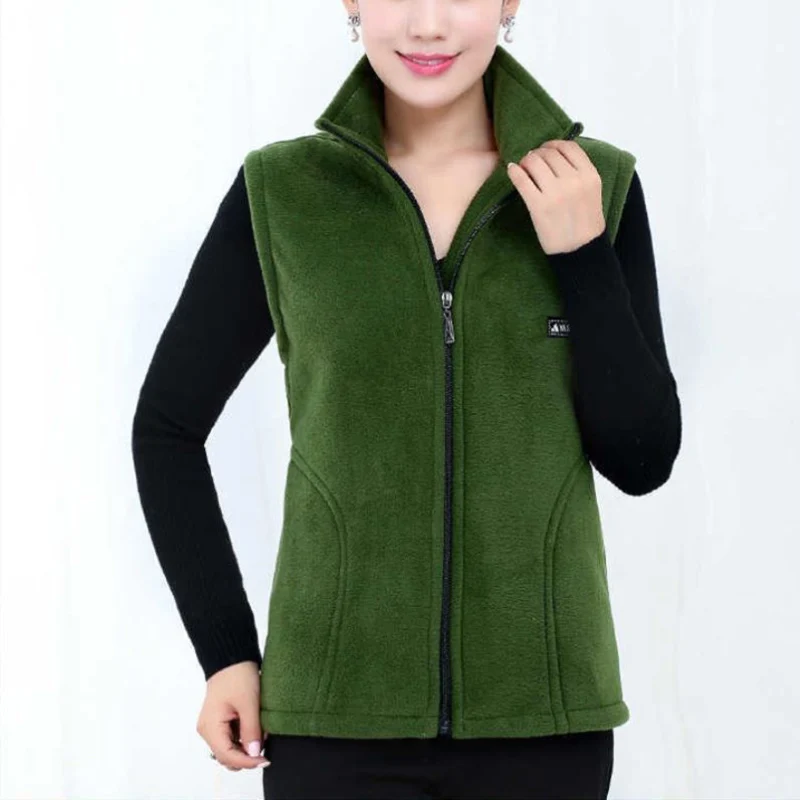 

2021 New Fleece Women Vests Autumn Korean Plus Size Sleeveless Jackets Ladies Fashion Zipper Casual Waistcoat Female 442