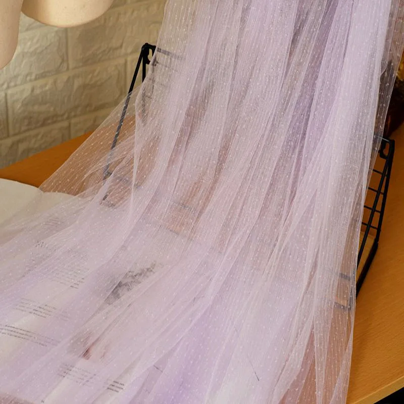 Сетчатая кружевная ткань в горошек белый и черный цвет ширина 150 см для