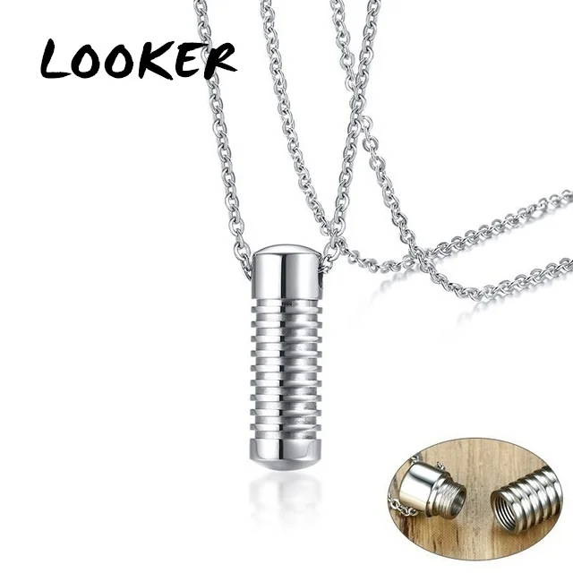 LOOKER кулон с пеплом из нержавеющей стали винты Форма ожерелье урной на память для