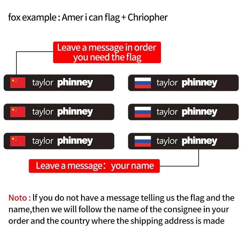 Изготовленный На Заказ Rider название Национальный флаг наклейки для дорожного