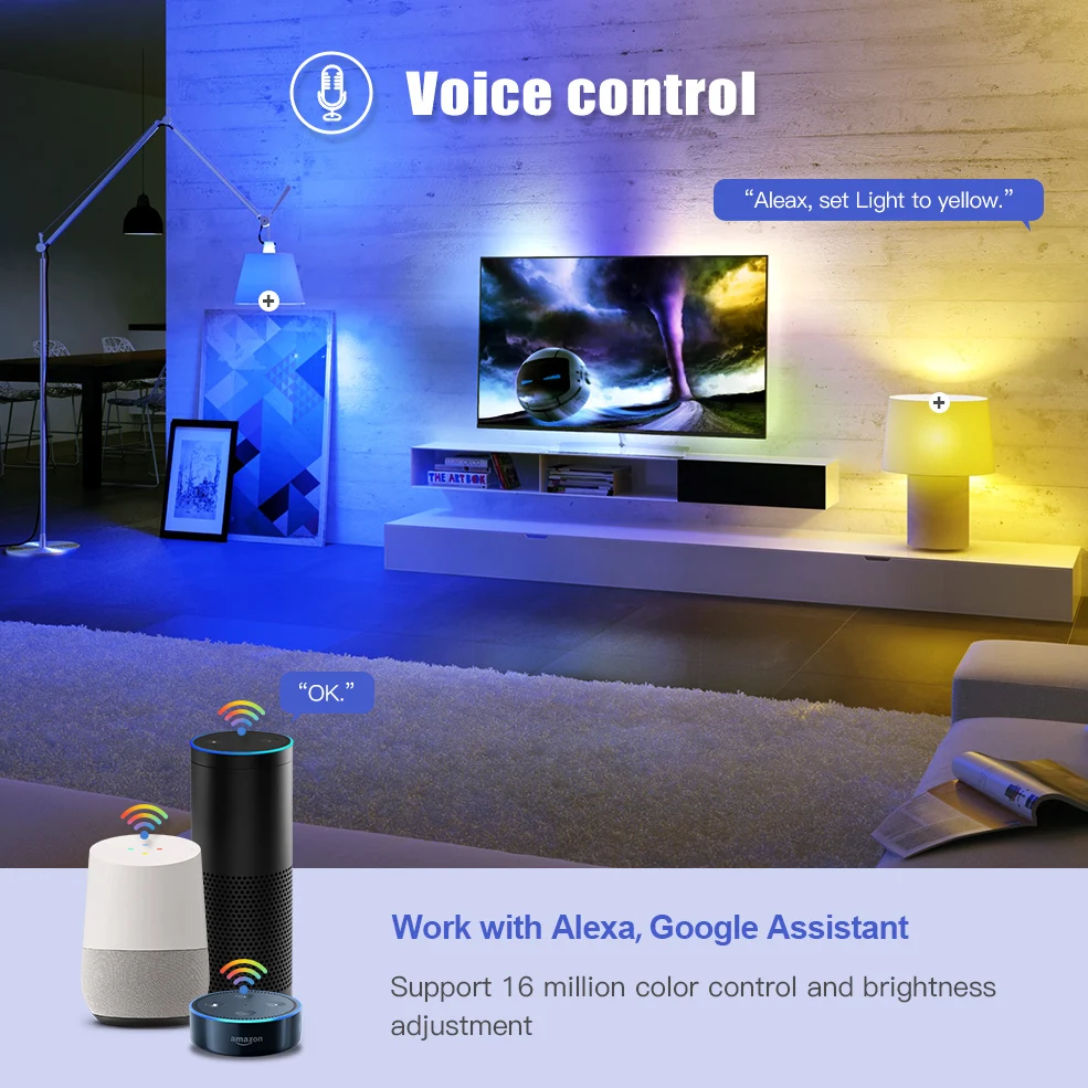 Умсветильник лампа с Wi-Fi цоколь Е27 12/15 Вт RGB + белый теплый | Лампы и освещение