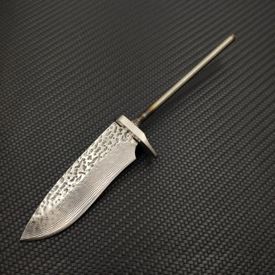 X-03DP DIY VG10 Дамасская стальная ковка шаблон стальной прямой нож фиксированное лезвие заготовка diy полуфабрикат нож заготовки стали