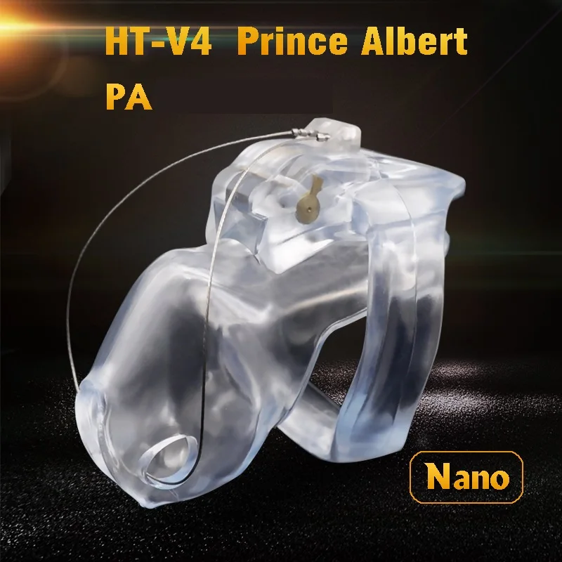 

2021 Resin HT V4 Male Chastity Device Prince Albert PA Puncture Cock Cage Penis Ring Bondage Lock Adult Sex Toy For Men A778-1