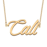 cali name necklace for women stainless steel jewelry 18k gold plated nameplate pendant femme mother girlfriend gift