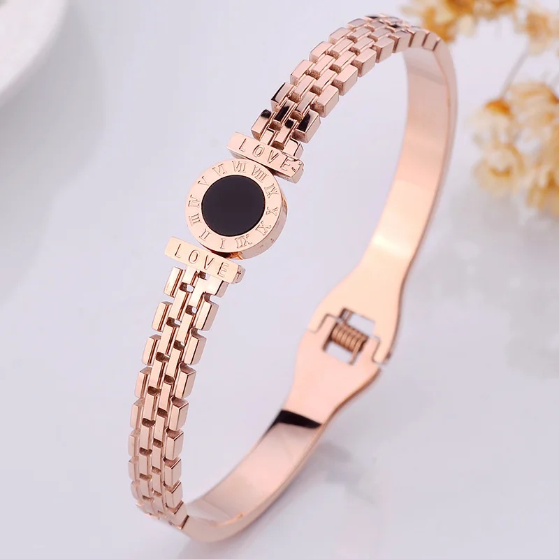 

Rose Gold Love Titanium Steel No Fade Bracelet Concise Student Personality Bracelet Woman Gift Accessories Product