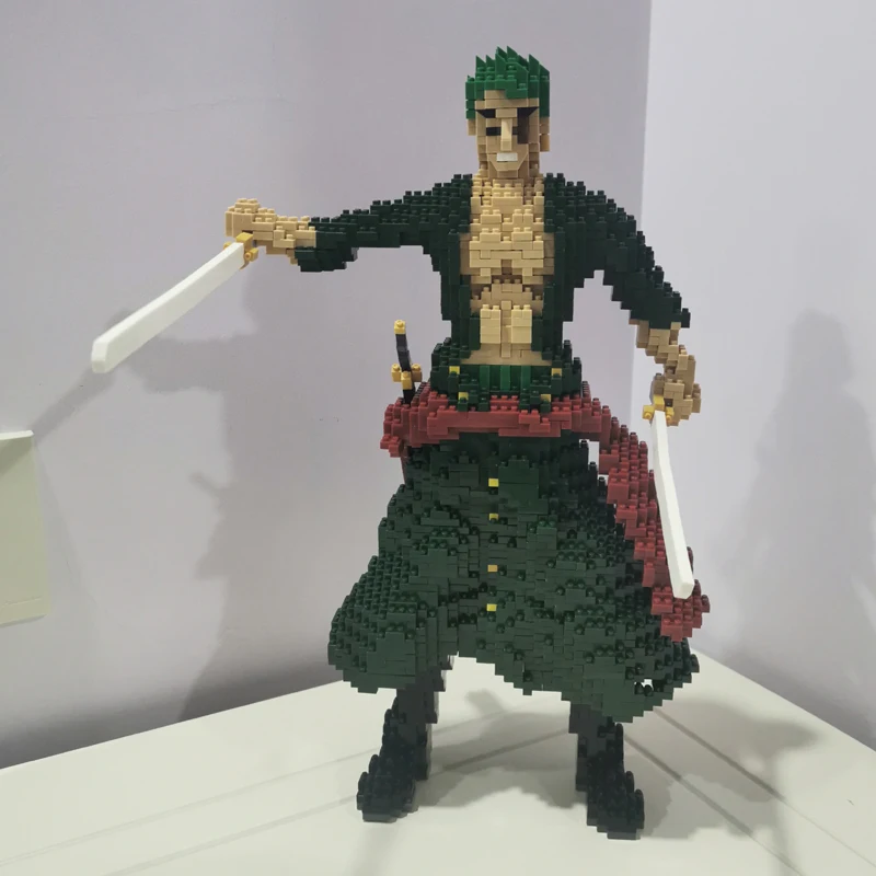 HC 9886 Аниме One Piece Roronoa Zoro Pirate 3D модель 3178pcs DIY Мини Алмазные блоки кирпичи игрушки