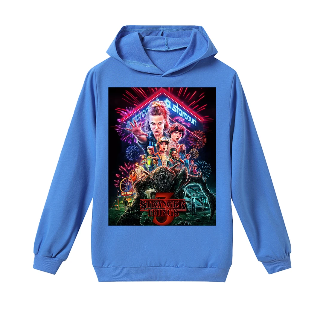 100% хлопковые толстовки с капюшоном странные вещи Одежда для маленьких мальчиков