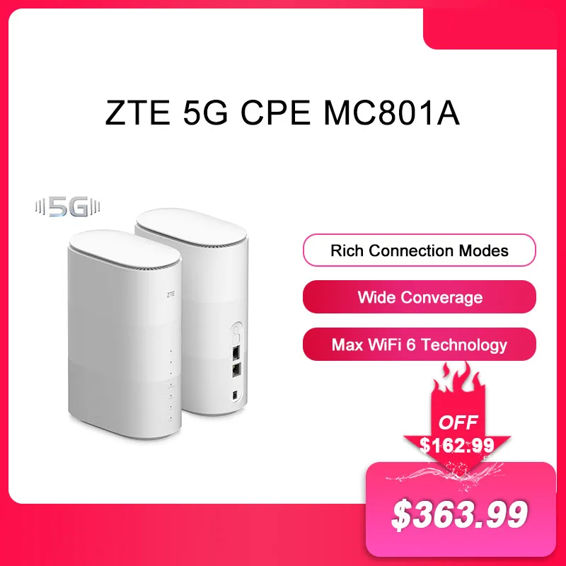 Original ZTE 5G CPE Wi-fi Router MC801A1 Repeater Extender Router Mesh Wifi 5Ghz With SIM Card NSA+SA Unlock Modem