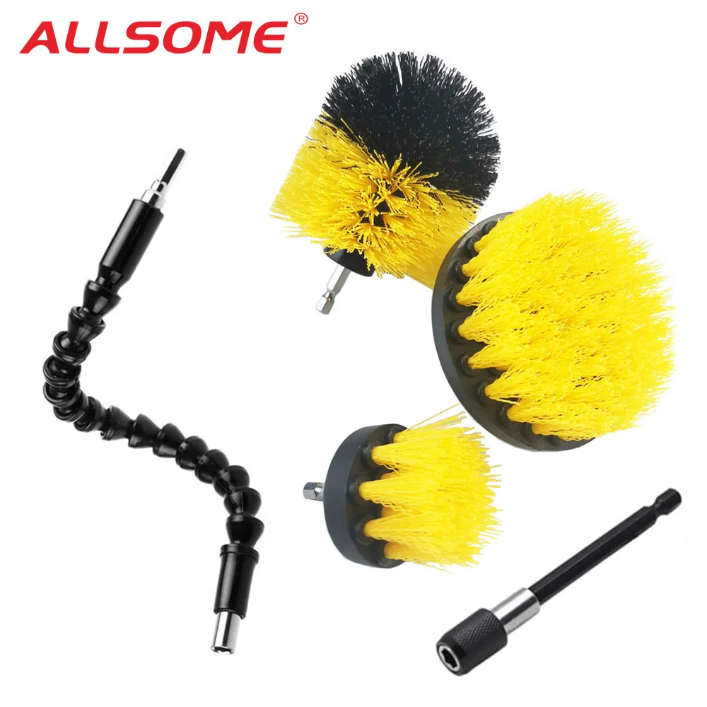 ALLSOME HT2817 5 шт./компл. мощная щетка для чистки кожи пластика деревянной мебели