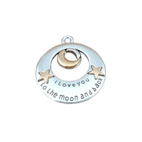 20pcs i love you to the moon and back charms pendants for jewelry making findings 34x38mm
