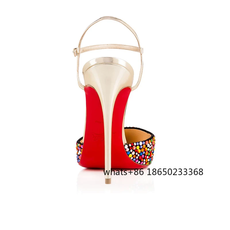 

Ladies Mules 2 Color Luxury Sandal Sexy Platform Clear Women High Heels 8 10 12cm Red Bottom Wedding Party Dress Pumps Shoes